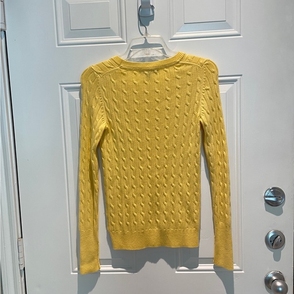 Gap Yellow Cable Knit Sweater Size XS, Scoopneck Rabbit Hair Sunny Casual - Picture 6 of 10